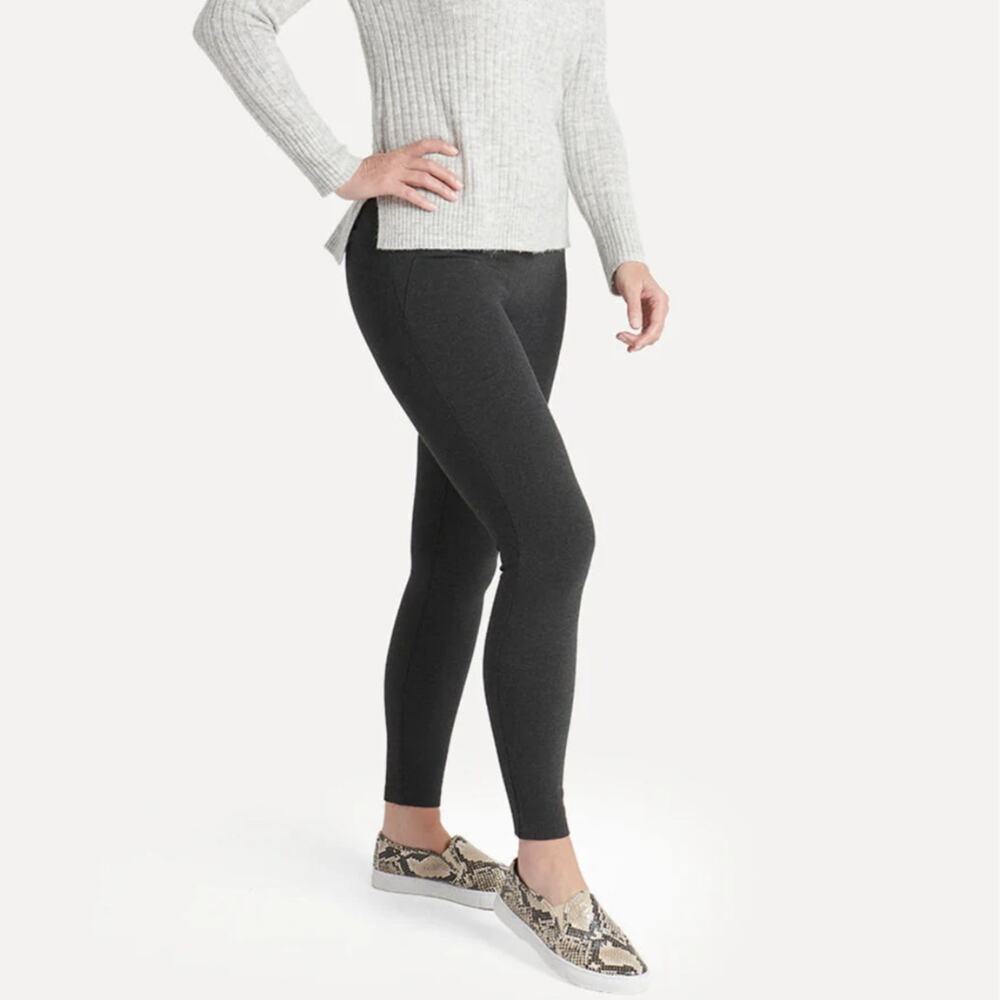 Betabrand Charcoal Skinny Leg Yoga Dress Pants